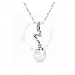 Her Jewellery Waver Pearl Pendant (Rose Gold) with Necklace Chain with 18K Gold Plated