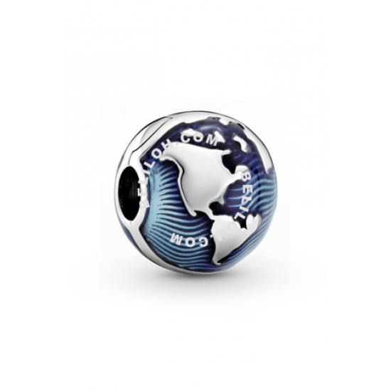 Pandora Blue Globe Clip Charm