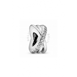 PANDORA  Silver spacer with clear cubic zirconia