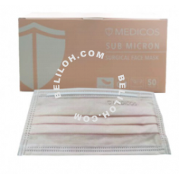 Medicos Lumi Series Sub Micron Surgical Face Mask (Ear Loop- Peach Crush For Adult) 50s
