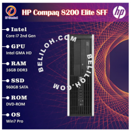 i7 960GB SSD 16GB RAM HP Compaq 8200 Elite desktop PC 480GB 256GB 128GB 8GB refurbished CPU Komputer bajet murah