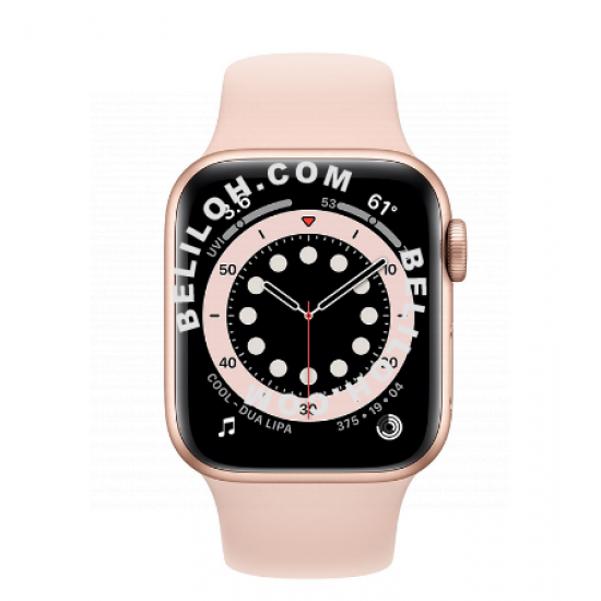 Apple/Apple Apple Watch Series 6；Gold Aluminum Metal Case；Pink & Frosted-Color Sports Strap
